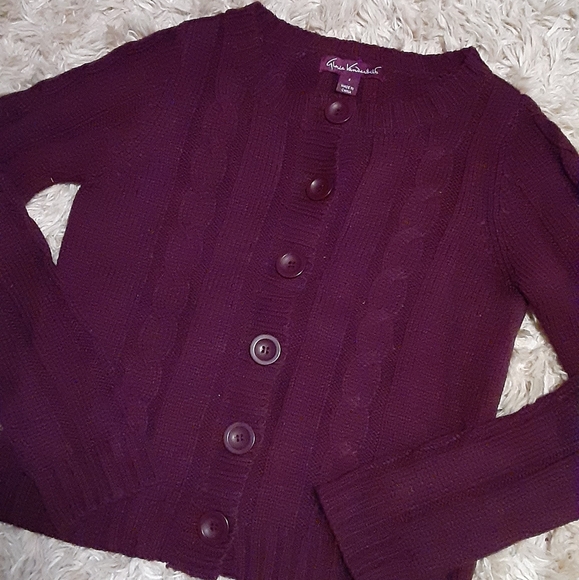 Gloria Vanderbilt Sweaters - Cable Knit Button Up Sweater, Small